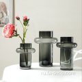 Европейская ручная зеленая цветочная и наполнительная стеклянная ваза